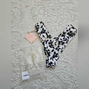 Skatie Mandi Black & White Floral Bikini Bottom